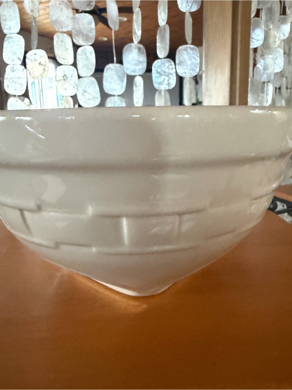 Longaberger Ivory Woven Traditions Medium Tip & Mix Bowl -NEW